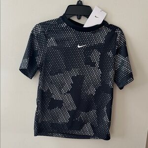 Nike Black & White Micro-Logo Youth Athletic Tee